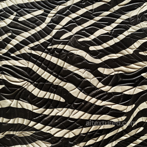 Black and White Zebra-Patterned Leather Texture with Glossy Finish seamless Leather PBR texture