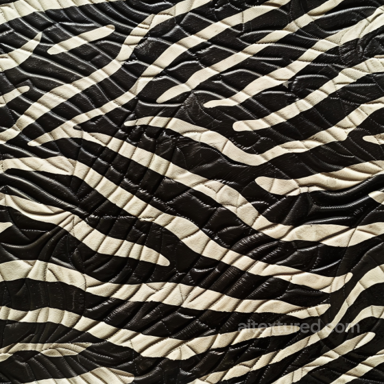 Black and White Zebra-Patterned Leather Texture with Glossy Finish Leather texture preview