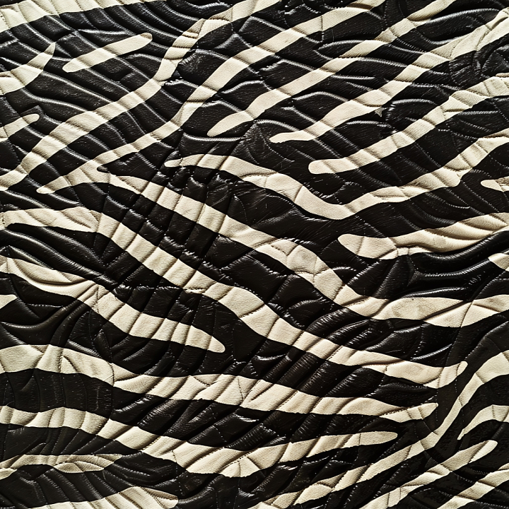 Black and White Zebra-Patterned Leather with Glossy Finish seamless PBR texture preview