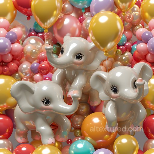 Inflated Glossy Balloon Surface PBR Texture with Playful Multicolor Spheres seamless Inflated PBR texture