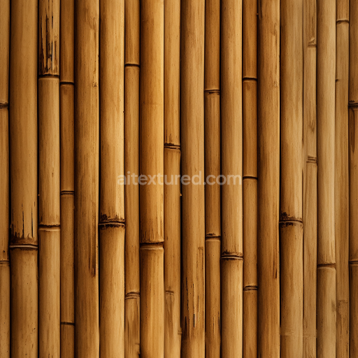 Seamless 3D PBR Bamboo Stalk Texture Featuring Vertical Culms and Natural Grain