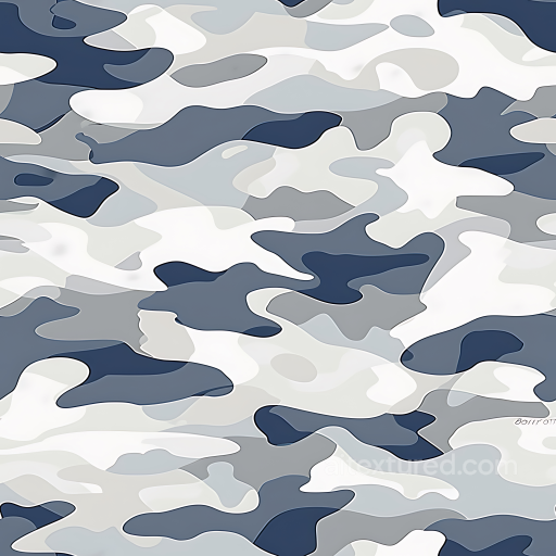 Arctic Camouflage PBR Texture with Smooth Organic Shapes and Cool Blue-gray Palette seamless Color Camouflage PBR texture