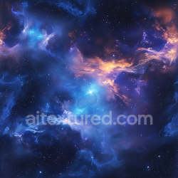 seamless Seamless 3D PBR Space Texture Featuring Vivid Blue and Orange Nebula Clouds texture 8k free download PBR