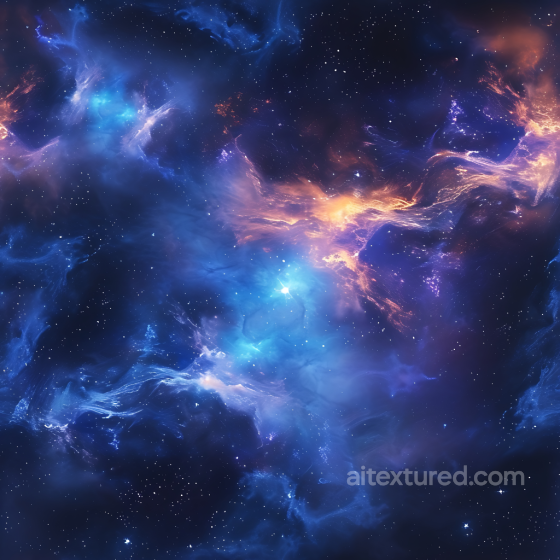 Space Texture Featuring Vivid Blue and Orange Nebula Clouds Star, space, planets texture preview