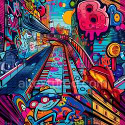 seamless Seamless 3D PBR Graffiti Texture Featuring Vibrant Urban Street Art and Bold Patterns texture 8k free download PBR