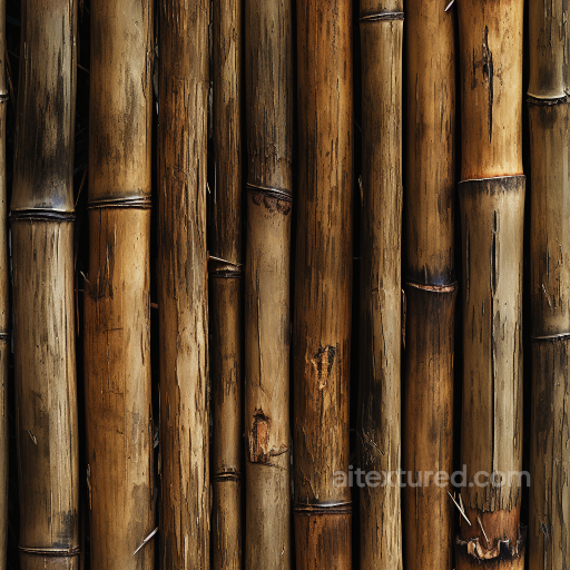 Weathered Bamboo Culms in Rich Brown Tones Seamless Texture seamless Bamboo PBR texture