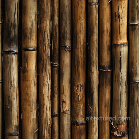 Weathered Bamboo Culms in Rich Brown Tones Seamless Texture Bamboo texture preview