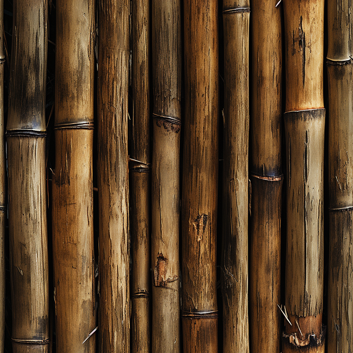 Weathered Bamboo Culms in Rich Brown Tones seamless PBR texture preview