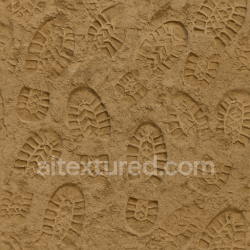 seamless Seamless 3d texture pbr 8k of muddy footprints on compact soil surface texture 8k free download PBR