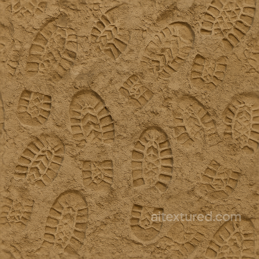 Of Muddy Footprints On Compact Soil Surface seamless Footprints PBR texture