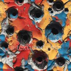 seamless Seamless 3D PBR Cracked & Holes Texture Featuring Multicolored Layered Paint and Distressed Metal Surface texture 8k free download PBR