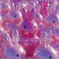 seamless Seamless 3D Inflated Pink Vinyl Bunny Texture with Glossy Puffy Surfaces texture 8k free download PBR