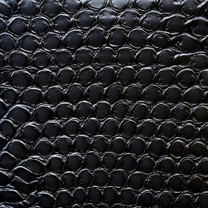 Glossy Black Reptilian Skin with Raised Scale Pattern seamless PBR texture preview