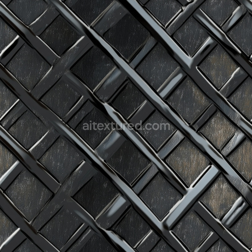 Preview — Seamless 3D Black Painted Metal Panels PBR Texture with Worn Scratched Surface