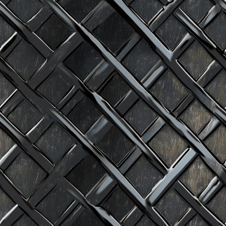 Black Painted Metal Panels with Worn Scratched Surface seamless PBR texture preview