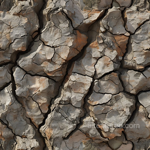 Cracked Dry Earth Stone Seamless Texture with Weathered Layers seamless Stone PBR texture