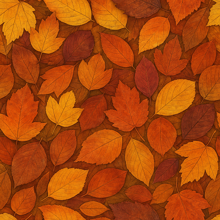 Detailed Autumn Leaves seamless PBR texture preview