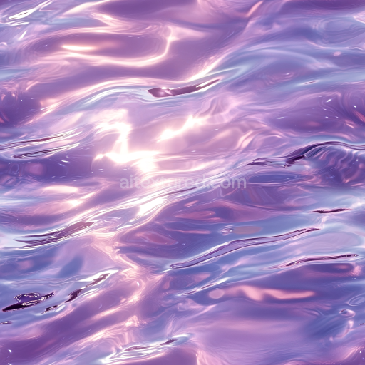 Seamless 3D Stylized Pink-Purple Water Surface PBR Texture with Reflective Waves