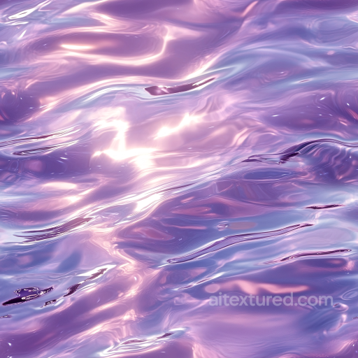 Stylized Pink-Purple Water Surface PBR Texture with Reflective Waves seamless Water PBR texture