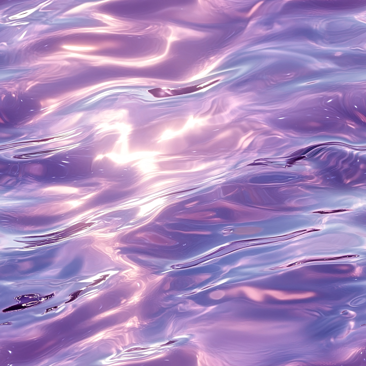 Stylized Pink-Purple Water Surface with Reflective Waves seamless PBR texture preview