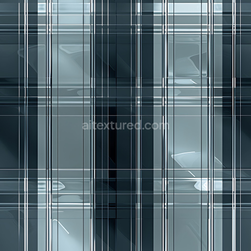 Seamless 3D PBR Texture of Glossy Modern Plaid Pattern in Cool Tones