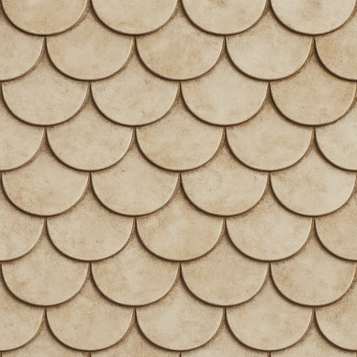 Fish Scale Tiles Scalloped seamless PBR texture preview
