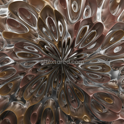 Preview — Decorative Chrome Metal Texture with Reflective Organic Patterns