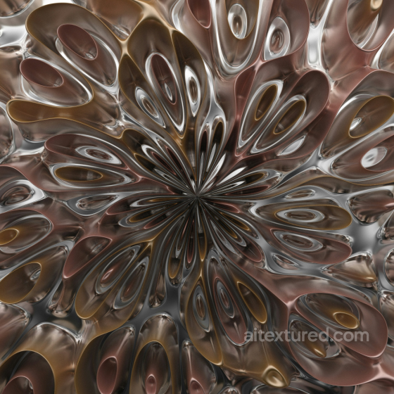 Decorative Chrome Metal Texture with Reflective Organic Patterns Metal texture preview