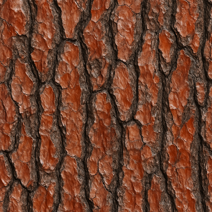 Shiny Pine Bark Wood seamless PBR texture preview