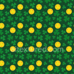 seamless Seamless 3D PBR Texture Featuring Playful Shamrocks and Gold Coins texture 8k free download PBR