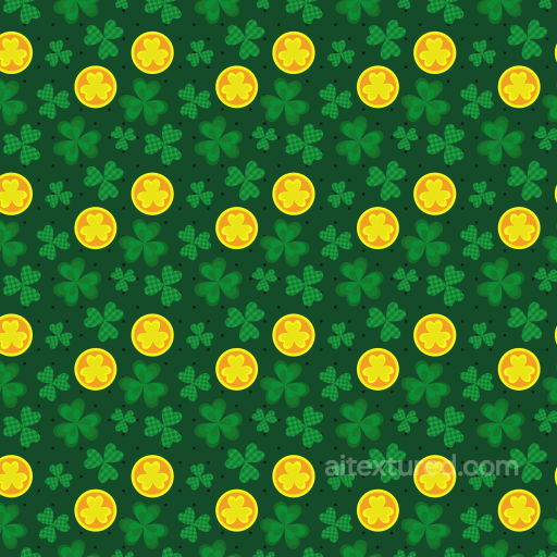 Featuring Playful Shamrocks and Gold Coins seamless St patrick digital paper bundle PBR texture