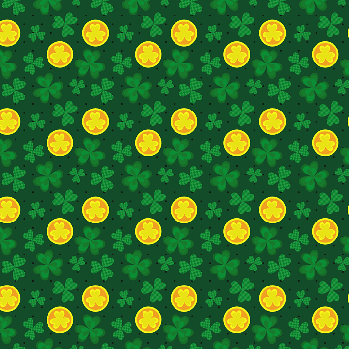 Featuring Playful Shamrocks and Gold Coins seamless PBR texture preview