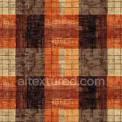 seamless Seamless 3D PBR Plaid Fabric Texture with Rustic Brown and Orange Tones texture 8k free download PBR