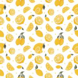 Pattern Bundle - Seamless 3D Lemon Citrus Pattern PBR Texture with Hand-Drawn Style and Light Background texture preview