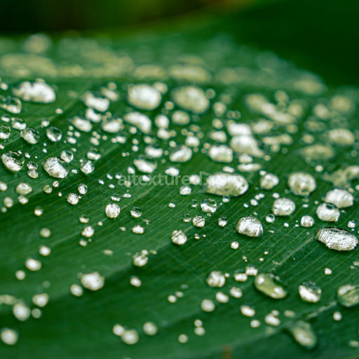 Preview — High-Detail PBR Texture of Green Leaf with Water Droplets
