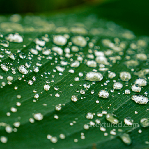 High-Detail PBR Texture of Green Leaf with Water Droplets seamless Ground surface PBR texture