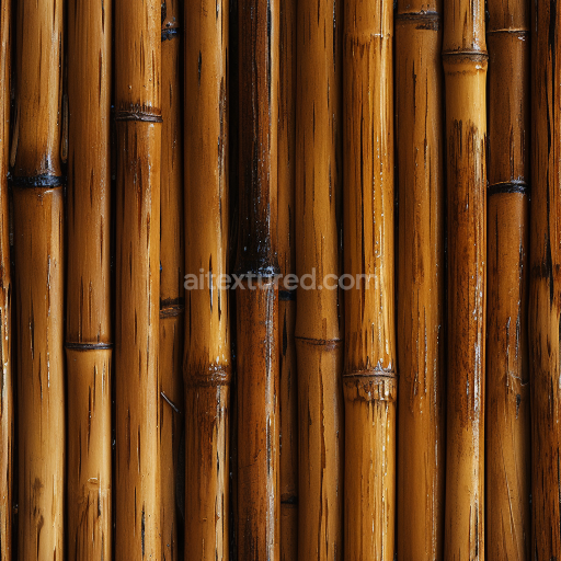 Seamless 3D PBR Texture of Polished Bamboo Culms with Natural Node Details