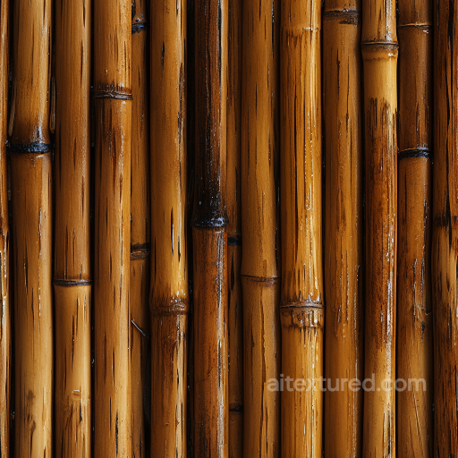 Polished Bamboo Culms Seamless Texture with Natural Node Details seamless Bamboo PBR texture