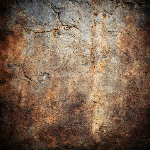 Seamless 3D Rusty Metal Cracked & Worn PBR Texture with Earthy Rust Tones