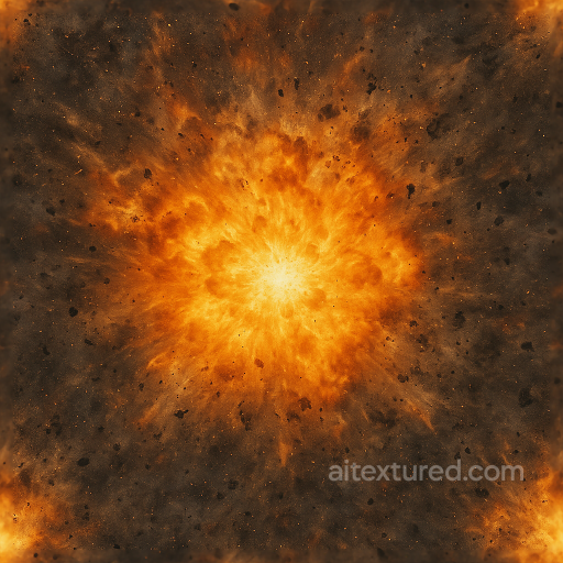 Illustrating Detonation Flash With Shockwave And Explosive Residue In Crisp 8K PBR seamless Explosion PBR texture