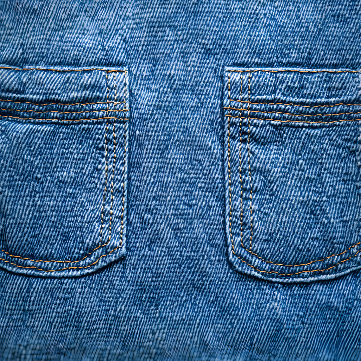 Cracked Denim Fabric with Detailed Stitching seamless PBR texture preview