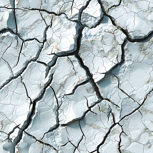 cracked white plaster PBR texture with deep fractures and chipped layers seamless Cracked & Holes PBR texture