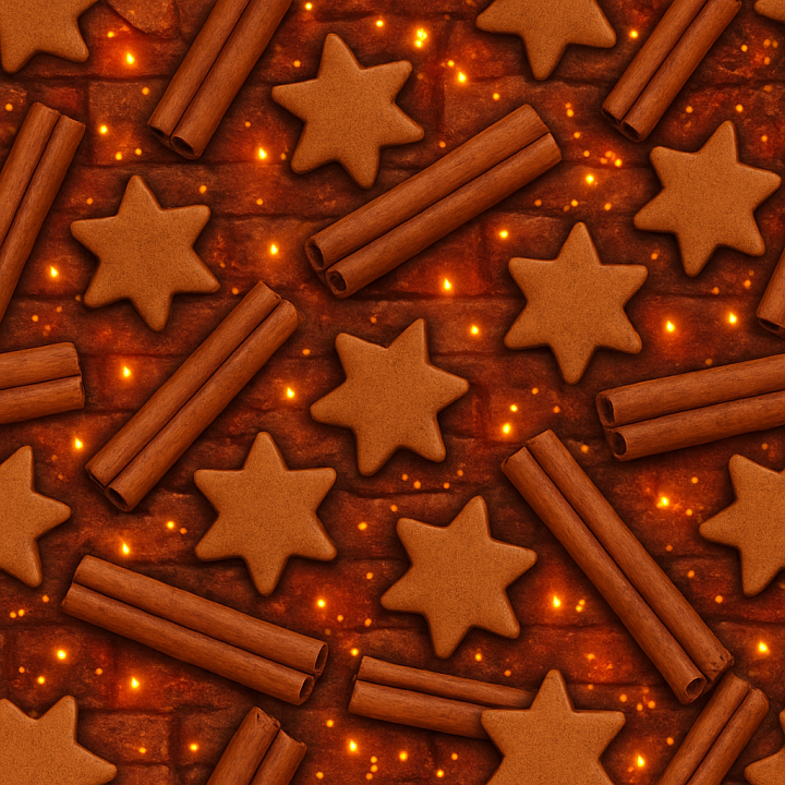 Cinnamon Sticks And Star Shapes Spices seamless PBR texture preview
