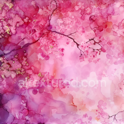 seamless Seamless 3D Alcohol Ink PBR Texture with Pink Floral Swirls and Gold Accents texture 8k free download PBR