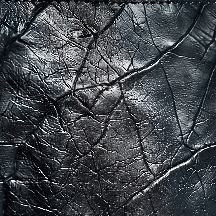 Cracked Black Leather with Deep Wrinkles seamless PBR texture preview