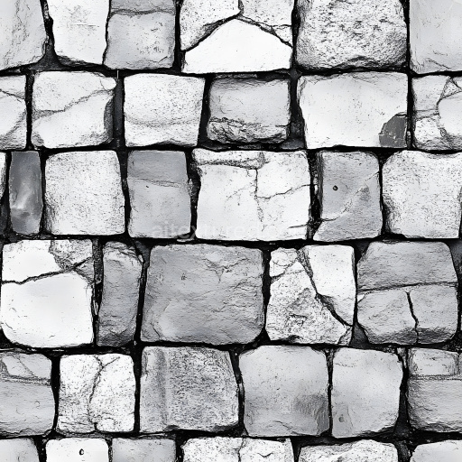 Seamless 3D PBR texture of cracked white painted brick wall with chipped edges