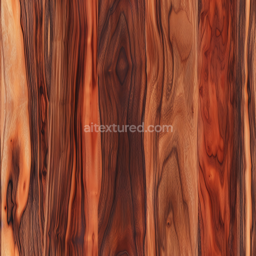 Seamless 3D PBR Texture of Exotic Wood Planks with Rich Warm Grains and Knots