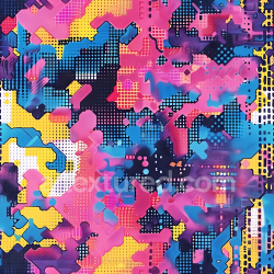 seamless Seamless 3D Stylized Digital Pixel Camouflage PBR Texture with Vibrant Color Blocks texture 8k free download PBR
