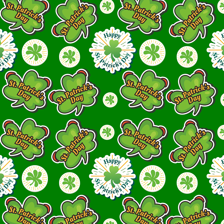 of vibrant green St Patrick's Day digital paper pattern seamless PBR texture preview