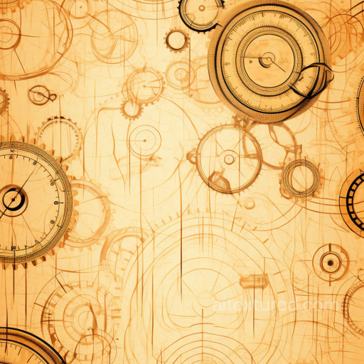 Vintage Scrapbook Texture of Vintage Clockwork Blueprints in Sepia seamless Vintage Scrapbook PBR texture